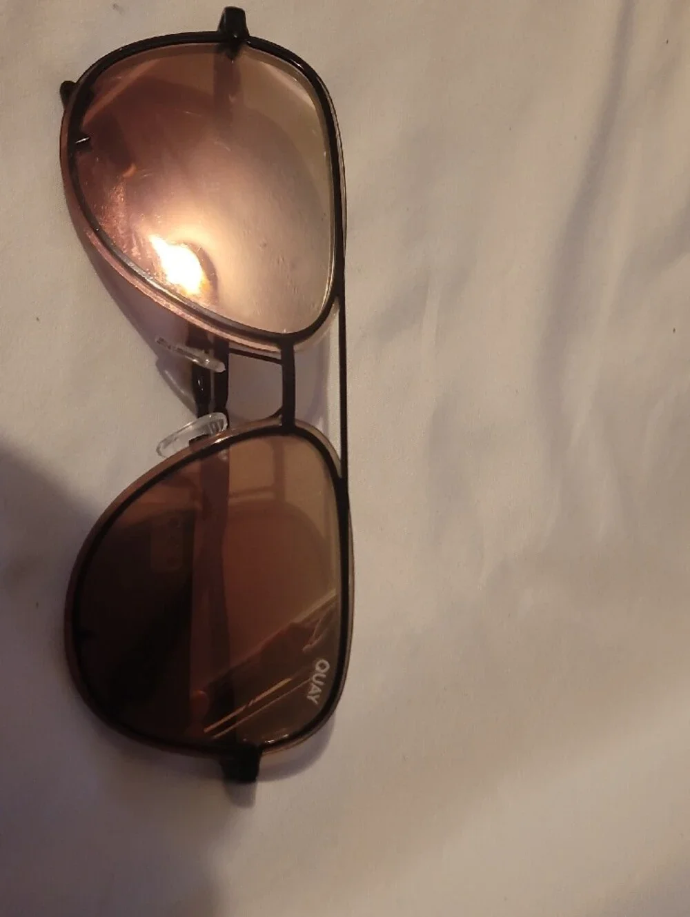 Quay Australia Brown Gradient Aviator Sunglasses